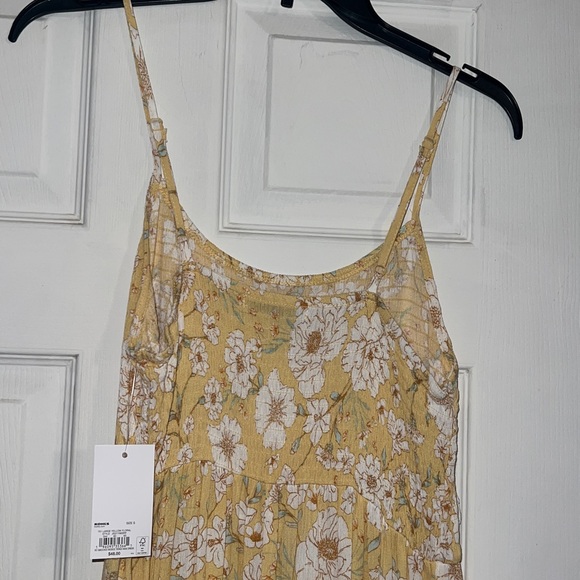 SO Yellow White Floral Smocked Bodice Tiered Maxi Sun Dress NWT - Picture 7 of 14